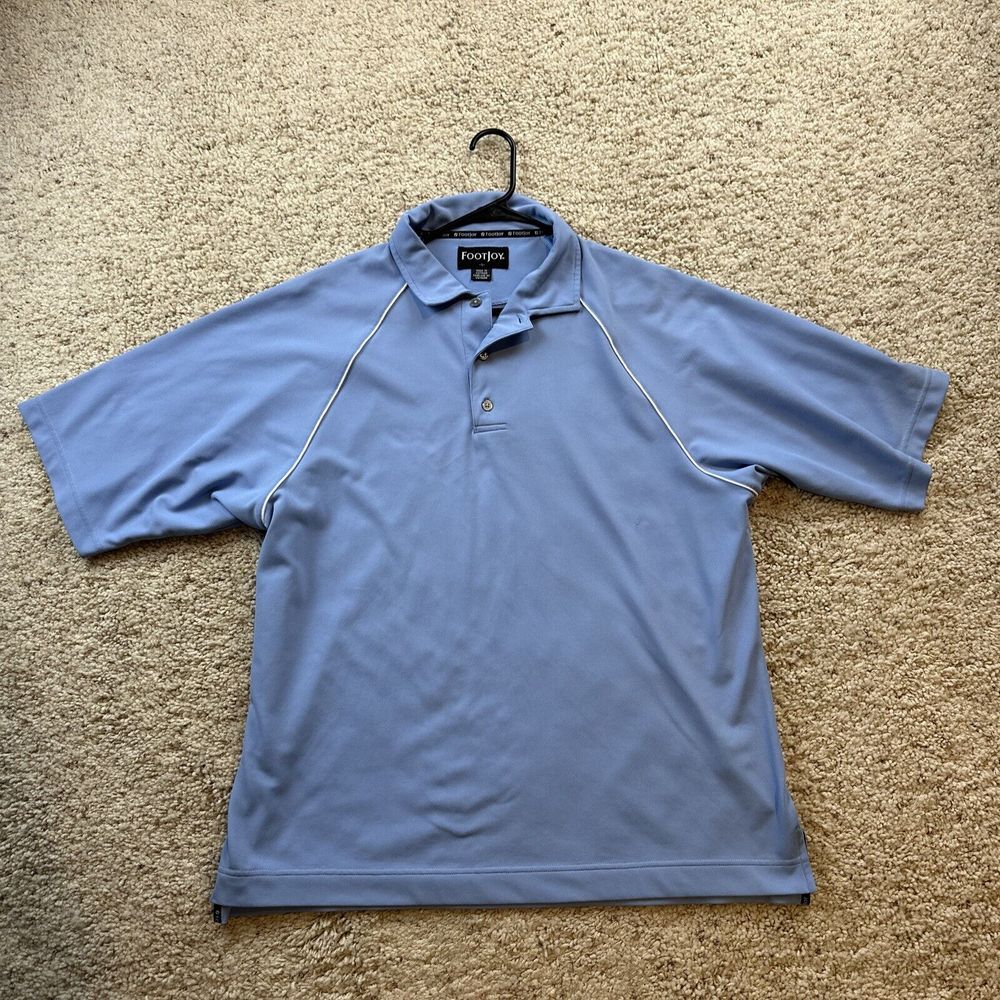 Vintage Footjoy Golf Polo Shirt Men's Size‎ L Blue 100% Polyester Activewear